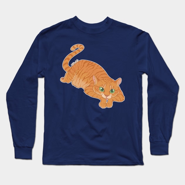 Ginger Kitty Long Sleeve T-Shirt by TaksArt